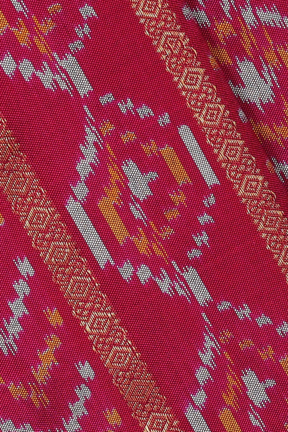 Image of Pochampally Ikat Silk Light Red Saree